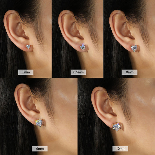 4.0CT HEART CUT MOISSANITE STUD EARRINGS — Shinier Than Diamond