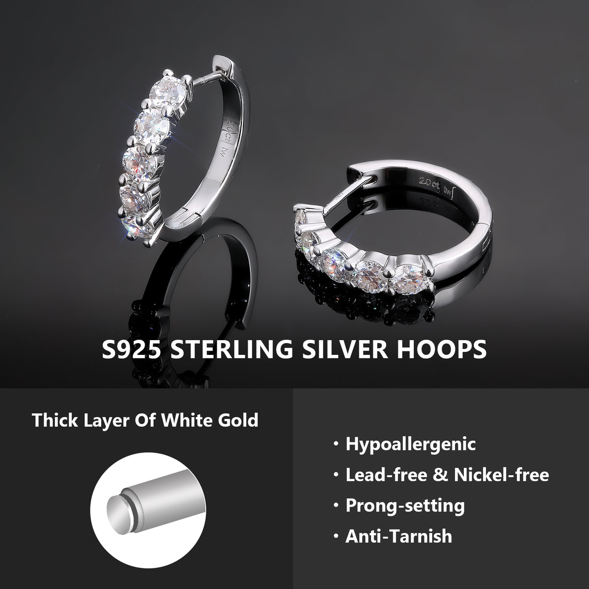 2.0CT MOISSANITE HOOP EARRINGS — Shinier Than Diamond
