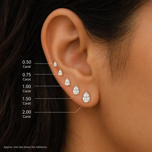 2.0CT PEAR CUT MOISSANITE STUD EARRINGS — Shinier Than Diamond