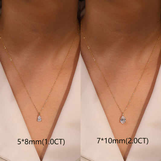2.0CT TEARDROP MOISSANITE NECKLACE — Shinier Than Diamond