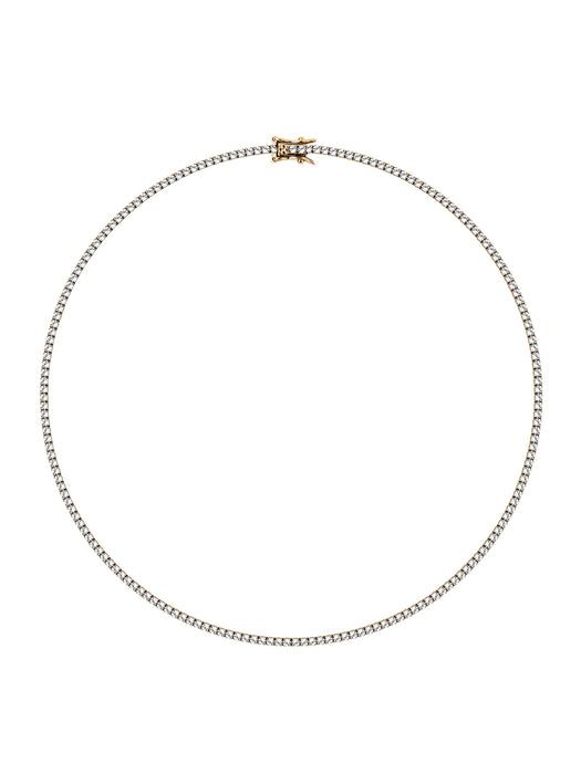 GOLD VERMEIL / 925 STERLING SILVER VVS1 MOISSANITE TENNIS CHAIN NECKLACE