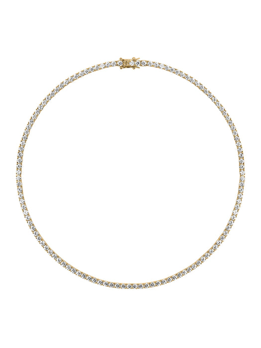 GOLD VERMEIL / 925 STERLING SILVER VVS1 MOISSANITE TENNIS CHAIN NECKLACE