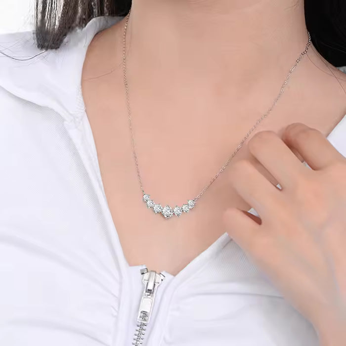 7-STONE GRADUATED MOISSANITE BAR NECKLACE — Shinier Than Diamond