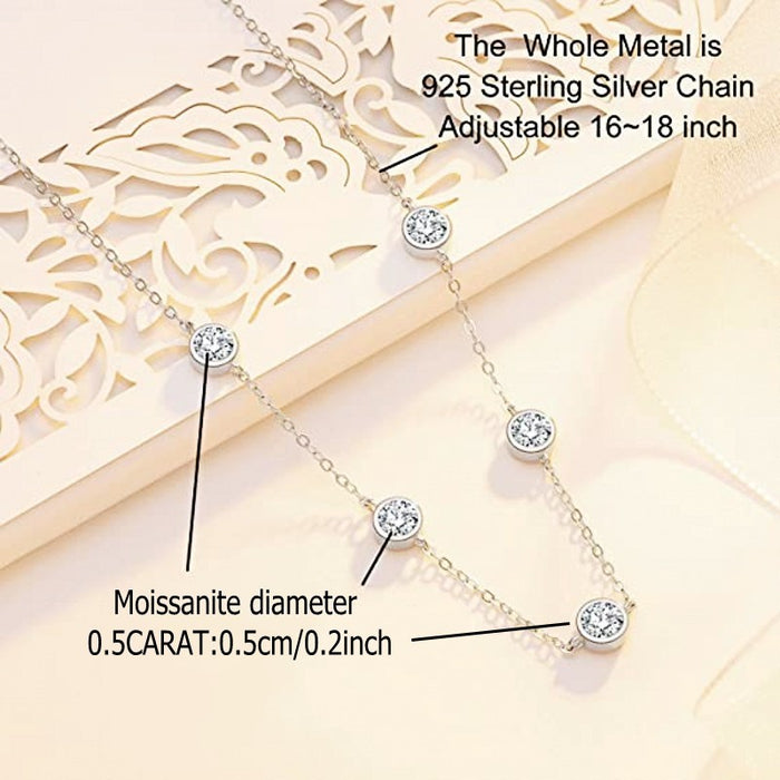 ROUND CUT 2.5 CARATS MOISSANITE BY THE YARD BESEL STATION NECKLACE