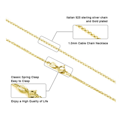 925 STERLING SILVER CABLE CHAIN 1MM