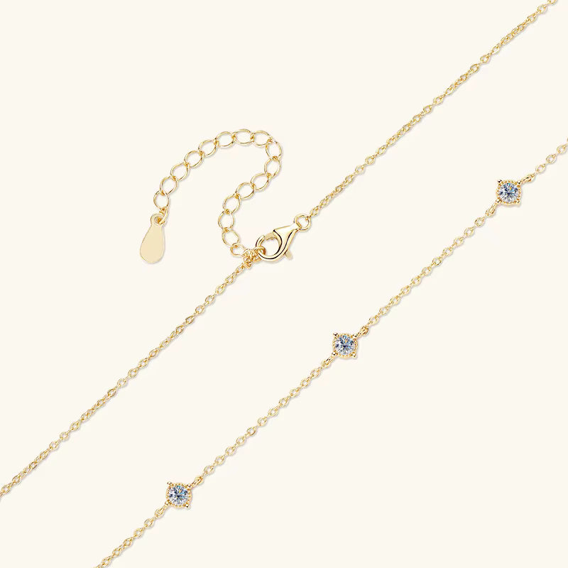 7-STONE ROUND CUT MOISSANITE BEZEL STATION NECKLACE — Shinier Than Diamond