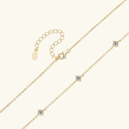 7-STONE ROUND CUT MOISSANITE BEZEL STATION NECKLACE — Shinier Than Diamond