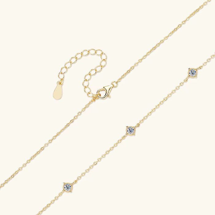 ROUND CUT 0.7 CARATS MOISSANITE BY THE YARD BESEL STATION NECKLACE