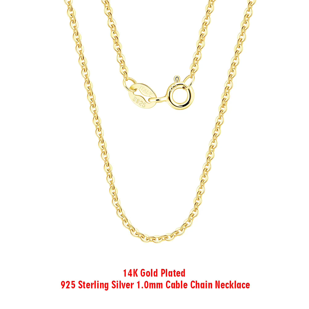 925 STERLING SILVER CABLE CHAIN 1MM