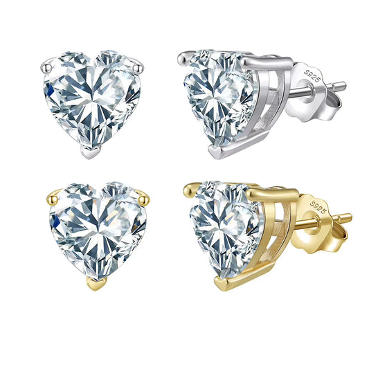 4.0CT HEART CUT MOISSANITE STUD EARRINGS — Shinier Than Diamond