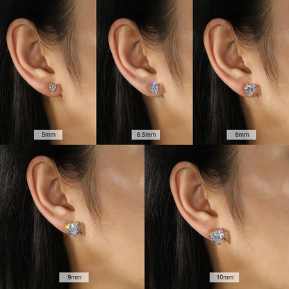 4.0CT HEART CUT MOISSANITE STUD EARRINGS — Shinier Than Diamond