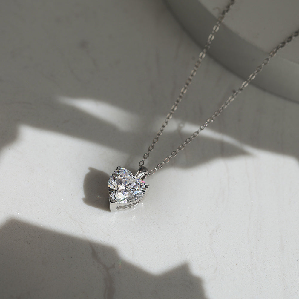 4.0CT HEART CUT MOISSANITE NECKLACE — Shinier Than Diamond