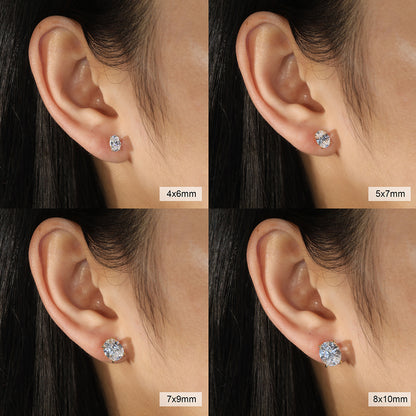 3.0CT OVAL CUT MOISSANITE STUD EARRINGS — Shinier Than Diamond