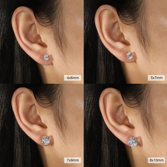 3.0CT OVAL CUT MOISSANITE STUD EARRINGS — Shinier Than Diamond