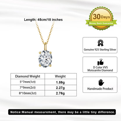 3.0CT OVAL CUT MOISSANITE NECKLACE — Shinier Than Diamond