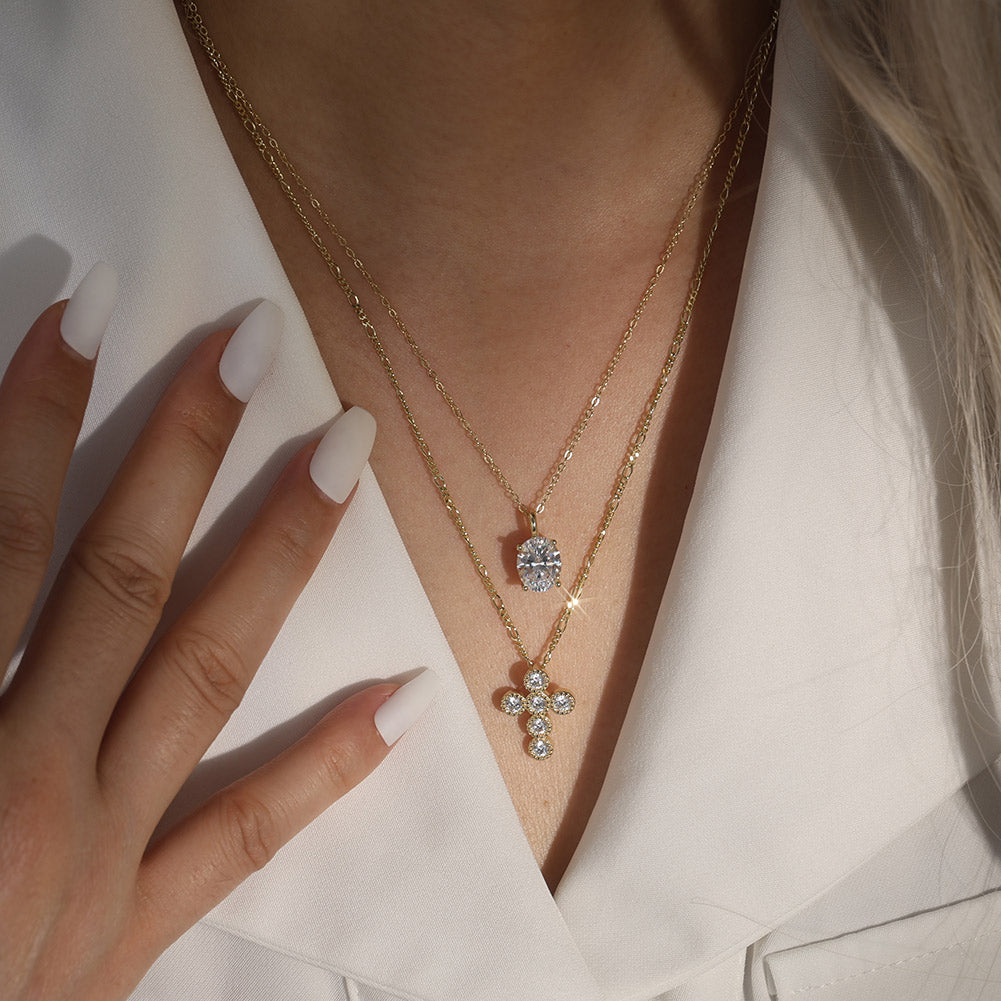 3.0CT OVAL CUT MOISSANITE NECKLACE — Shinier Than Diamond