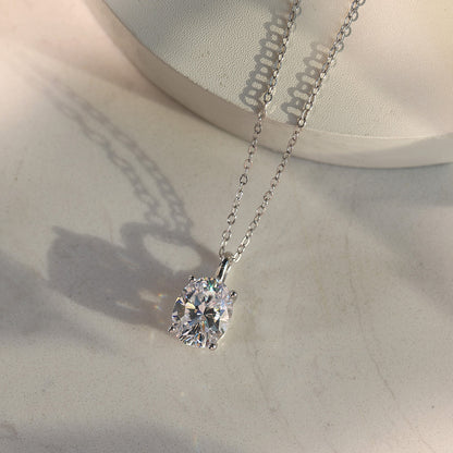 3.0CT OVAL CUT MOISSANITE NECKLACE — Shinier Than Diamond