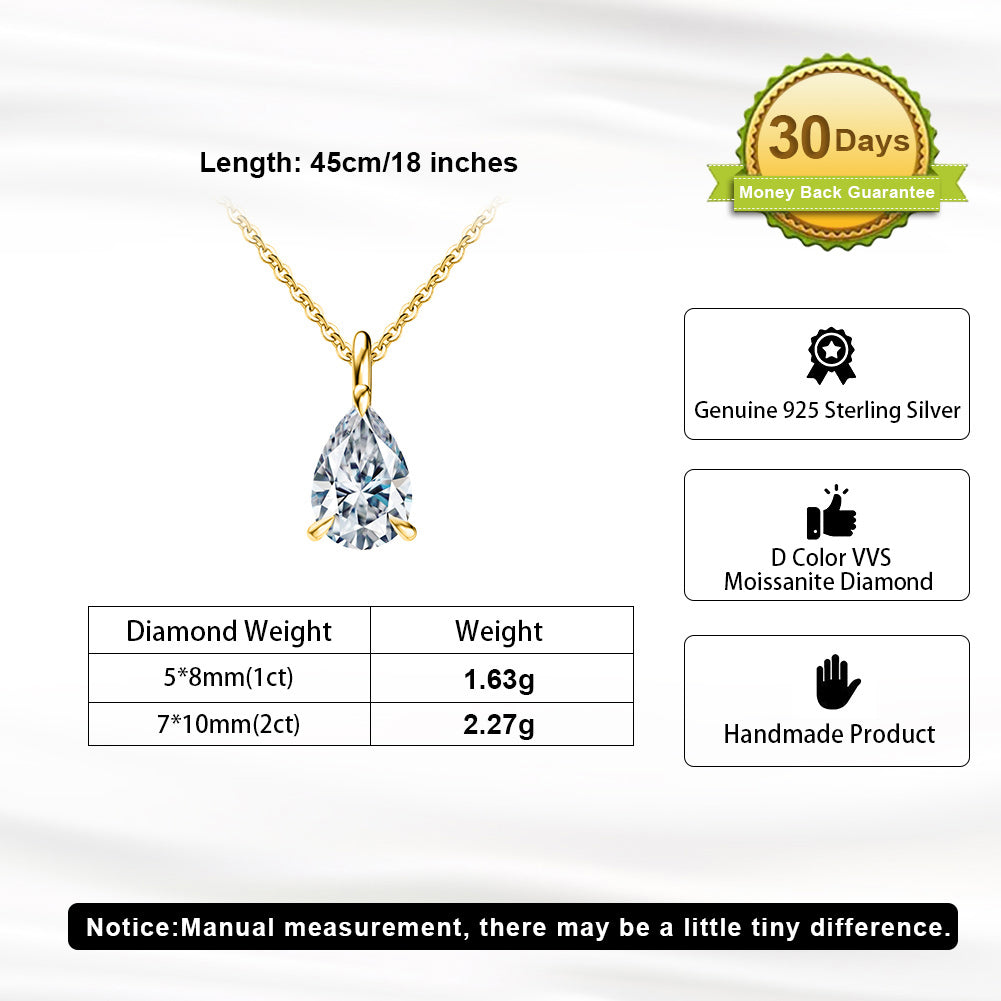 2.0CT TEARDROP MOISSANITE NECKLACE — Shinier Than Diamond