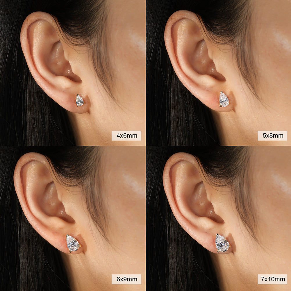 2.0CT PEAR CUT MOISSANITE STUD EARRINGS — Shinier Than Diamond