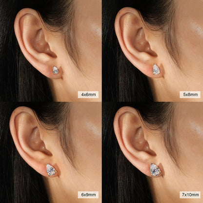 2.0CT PEAR CUT MOISSANITE STUD EARRINGS — Shinier Than Diamond