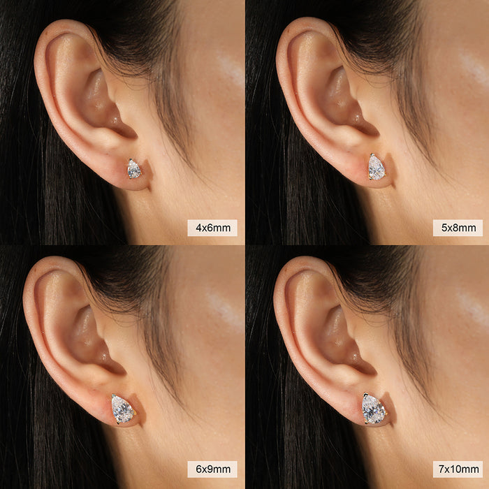 2.0CT PEAR CUT MOISSANITE STUD EARRINGS — Shinier Than Diamond