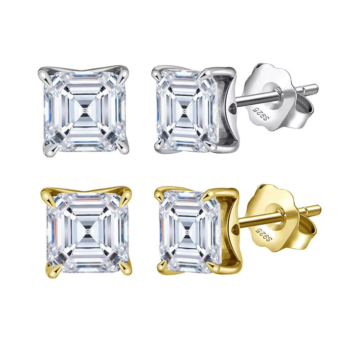ROUND-CUT STUD EARRINGS IN 4.0 CARATS MOISSANITE