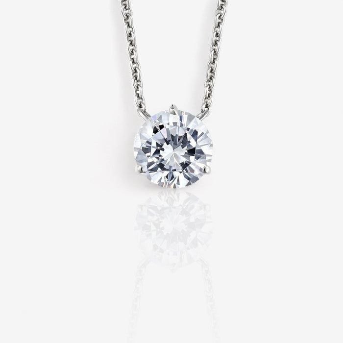 4.0CT D Color VVS1 Lab-Grown Moissanite Solitaire Necklace in Four-Prong Setting | 925 Sterling Silver (Copy)
