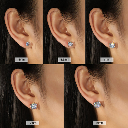 4.0CT ROUND CUT MOISSANITE STUD EARRINGS — Shinier Than Diamond