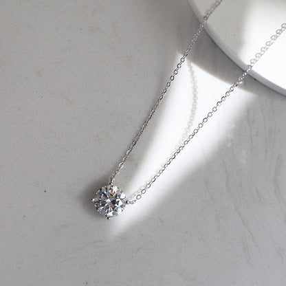 4.0CT ROUND CUT MOISSANITE NECKLACE — Shinier Than Diamond