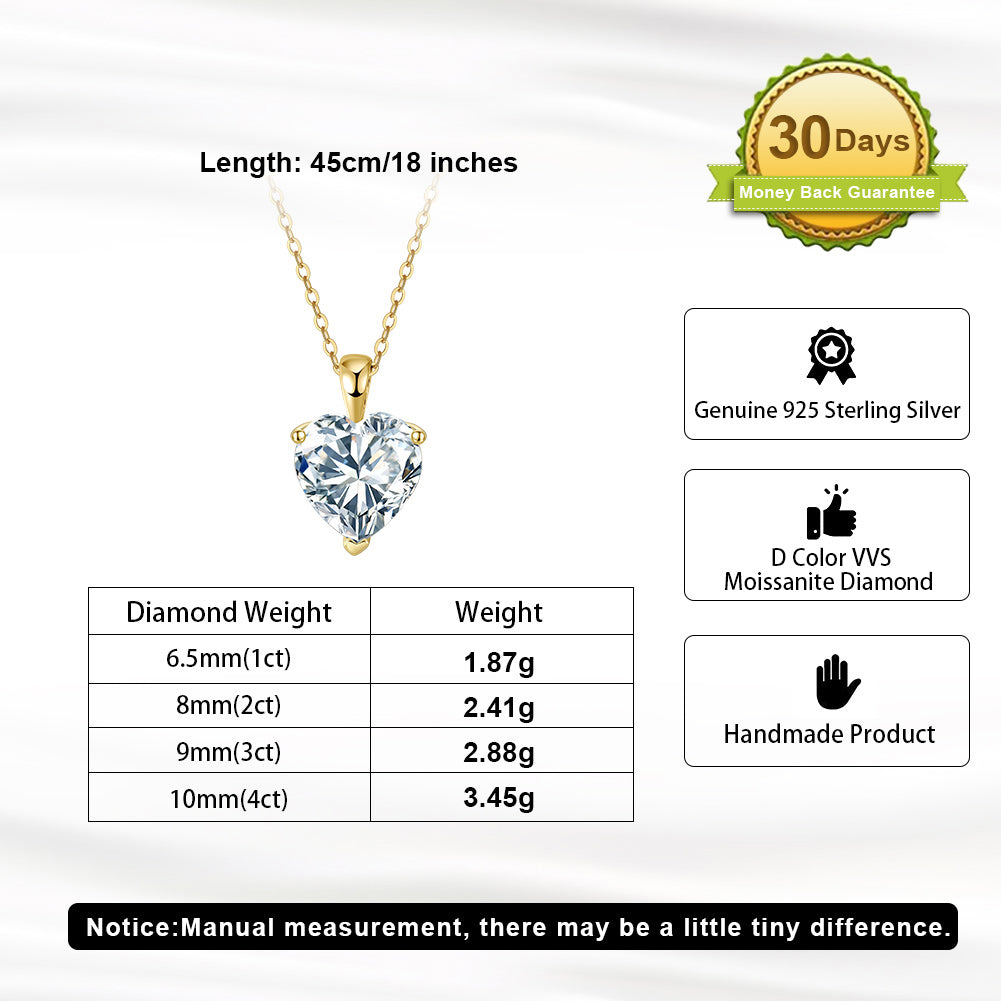 4.0CT HEART CUT MOISSANITE NECKLACE — Shinier Than Diamond