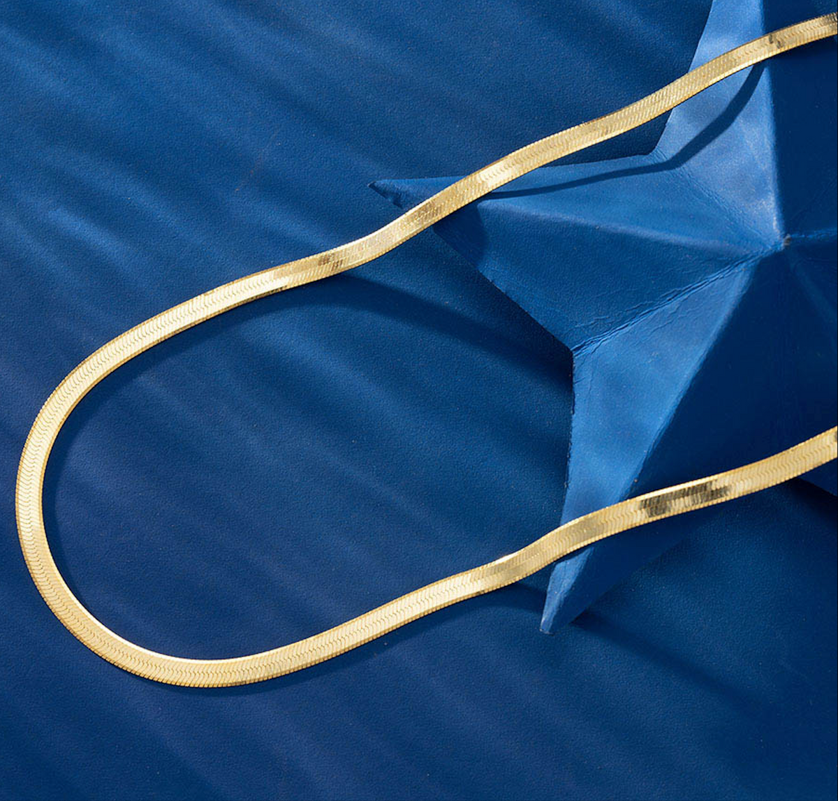 18K GOLD VERMEIL HERRINGBONE CHAIN NECKLACE