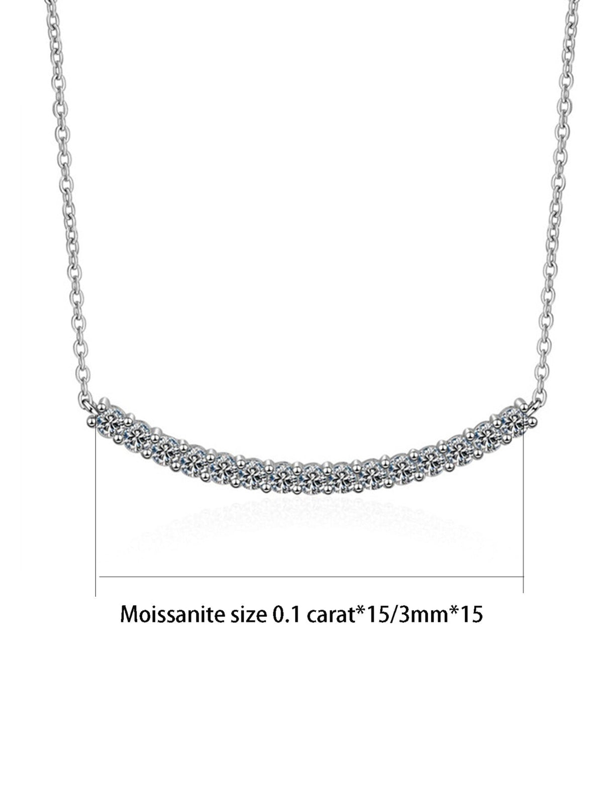 1.7CT MOISSANITE CURVED SMILE BAR NECKLACE