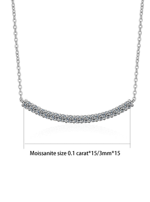 1.7 CARATS MOISSANITE CURVED SMILE BAR NECKLACE