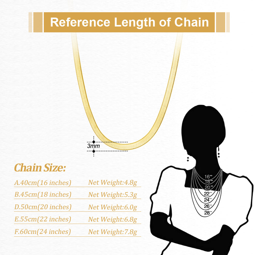 18K GOLD VERMEIL HERRINGBONE CHAIN NECKLACE
