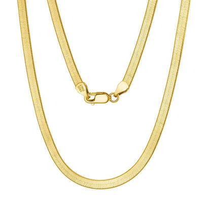 18K GOLD VERMEIL HERRINGBONE CHAIN NECKLACE