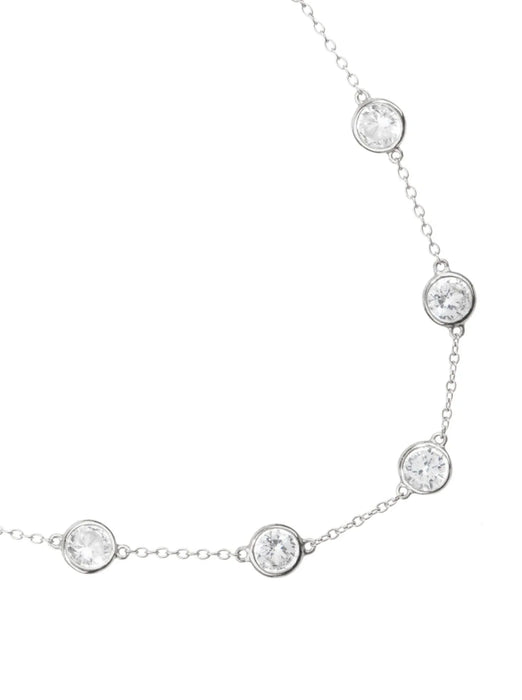 ROUND CUT 2.5 CARATS MOISSANITE BY THE YARD BESEL STATION NECKLACE
