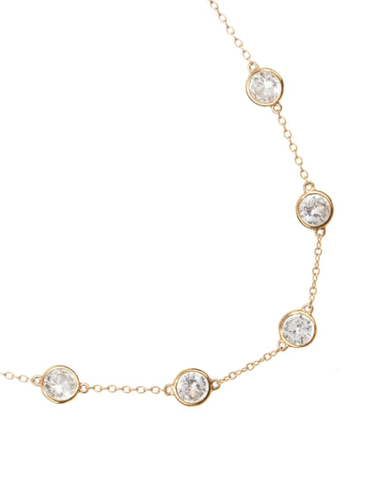 5-STONE ROUND CUT MOISSANITE BEZEL STATION NECKLACE— Shinier Than Diamond