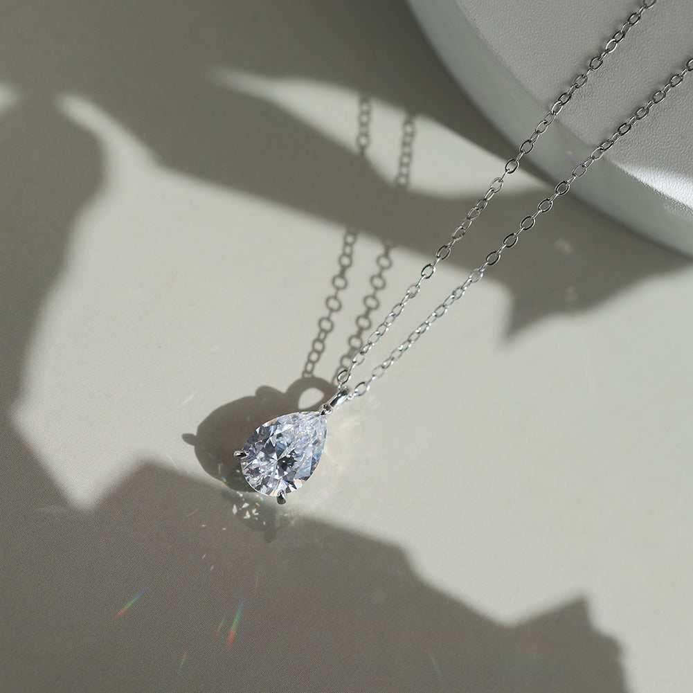 2.0CT TEARDROP MOISSANITE NECKLACE — Shinier Than Diamond