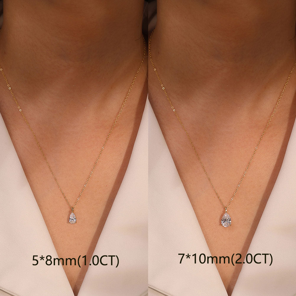 2.0CT TEARDROP MOISSANITE NECKLACE — Shinier Than Diamond