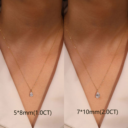 2.0CT TEARDROP MOISSANITE NECKLACE — Shinier Than Diamond