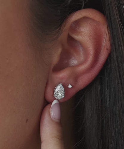 2.0CT PEAR CUT MOISSANITE STUD EARRINGS — Shinier Than Diamond