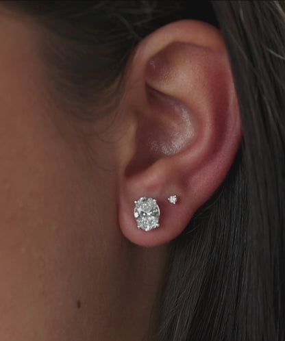 3.0CT OVAL CUT MOISSANITE STUD EARRINGS — Shinier Than Diamond