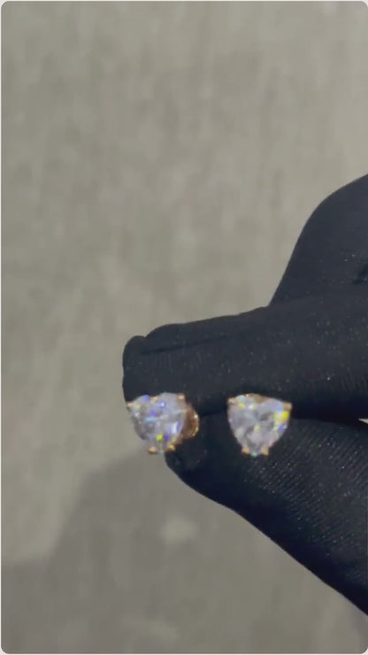 4.0CT HEART CUT MOISSANITE STUD EARRINGS — Shinier Than Diamond