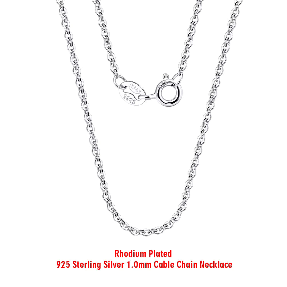 925 STERLING SILVER CABLE CHAIN 1MM