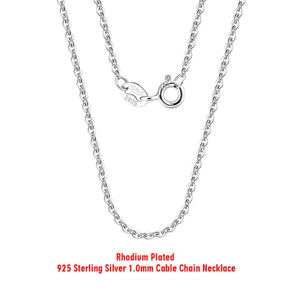925 STERLING SILVER CABLE CHAIN 1MM