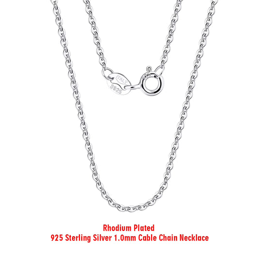 925 STERLING SILVER CABLE CHAIN 1MM